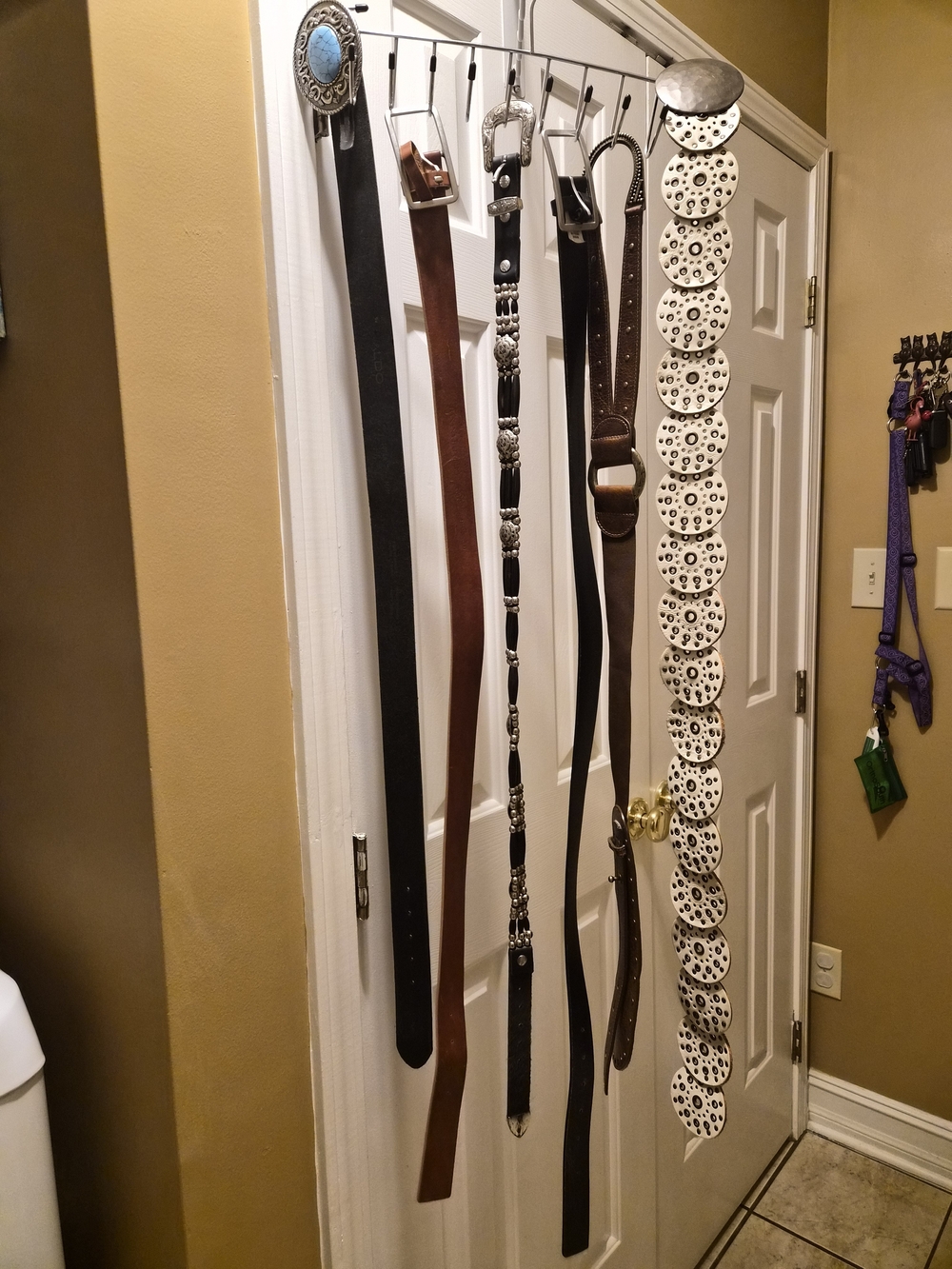 Mixed Leather and Metal Belts Set - Black & Brown